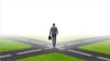 Illustration of a person at a crossroads