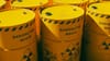 Yellow radioactive waste barrels